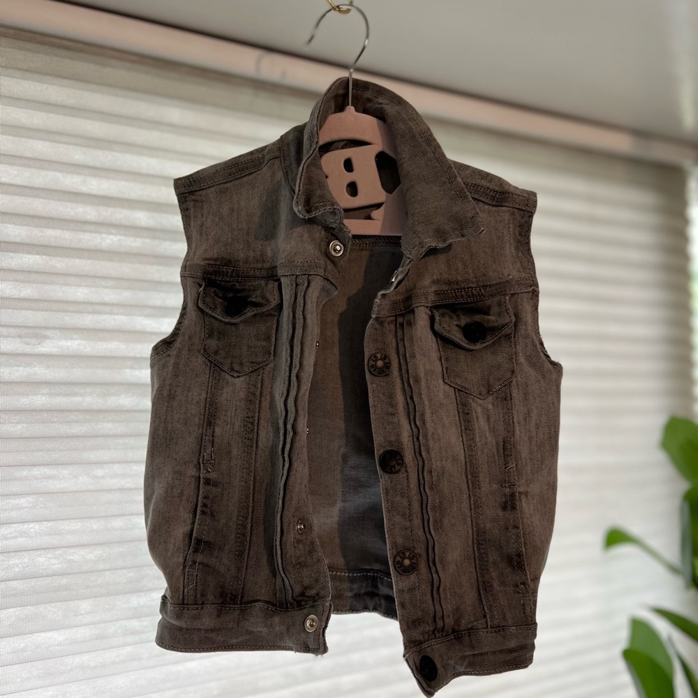 Toddler Gray Denim Vest